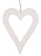 White Wooden Heart for hanging 19.5 cm