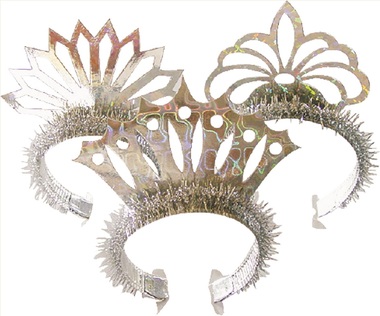 Silver Headband with Crown 6 pcs in Bag