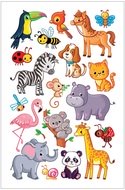  Tattoo Stickers 8,5 x 13 cm, Animals