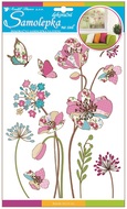 Wall Sticker 35x22 cm, Glitter Flowers
