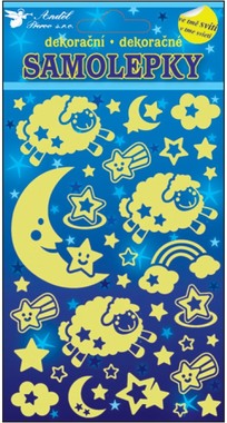 Wall Sticker Glow in the Dark 15x10 cm, Sheep