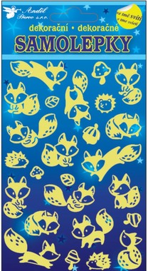 Wall Sticker Glow in the Dark 21x14 cm, Foxes