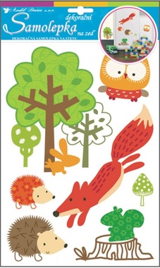 Wall Sticker 34x21 cm, Fox and Animals
