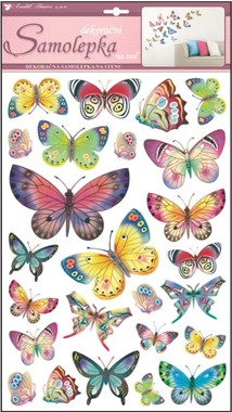Wall Sticker 53x29 cm, Butterflies (color)