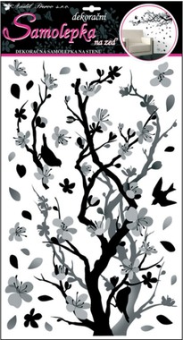 Wall Sticker 50x32 cm, Black-and-Grey Twig