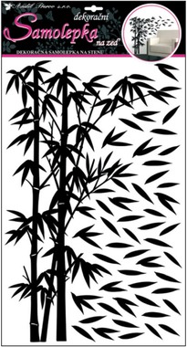 Wall Sticker 50x32 cm, Black Bamboo w/Leaves