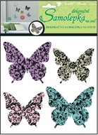 Wall Sticker 3D, 20x20x1 cm, 4 pcs, Ornamental Butterflies