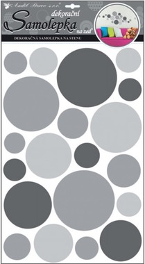 Wall Sticker 50x33 cm, Grey Circles