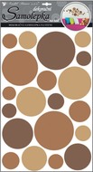 Wall Sticker 60x33 cm, Brown Circles