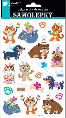 Stickers 21x14 cm, Party Dogs and Cats