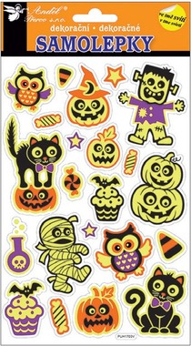 Glow in the Dark Puffy Stickers 25x14 cm, Halloween