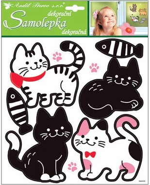  Stickers 32x26 cm, White and Black Cats