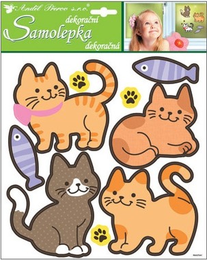 Stickers 32x26 cm, Brown Cats
