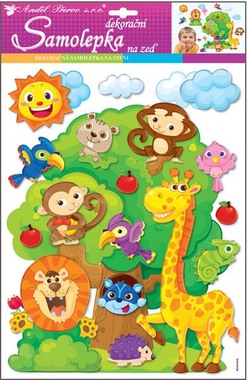 Wall Stickers 28x42 cm, 3D, Tree with animals