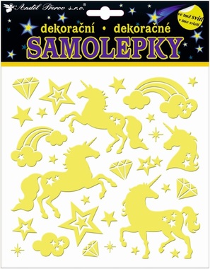 Stickers Glow in the Dark Unicorns 18 x18 cm 