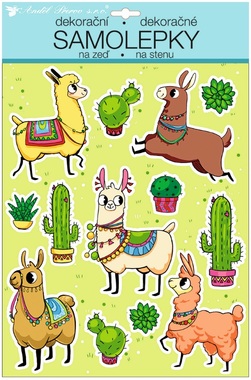 Wall Stickers Colorful Alpaca 35 x 27 cm 