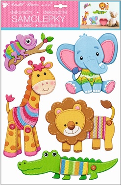 Wall Stickers 3D Zoo Animals 35 x 27 cm 