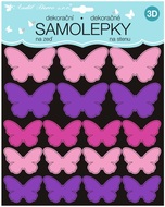 Wall Stickers 3D Pink-Purple Butterflies 35 pcs 2 sheets
