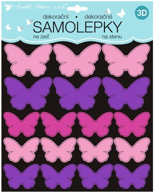 Wall Stickers 3D Pink-Purple Butterflies 35 pcs 2 sheets