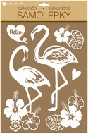 Wall Stickers White Flamingo W/Glitters 35 x 27 cm 