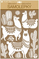 Wall Stickers White Llamas W/Glitters 35 x 27 cm 