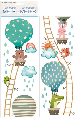 Wall Sticker Growth Chart up to 120 cm, Hot-air Balloons