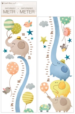 Wall Sticker Growth Chart up to 120 cm, Elephants