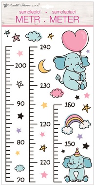 Wall Sticker Growth Chart up to 160 cm, Elephants