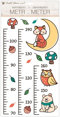 Wall Sticker Growth Chart up to 160 cm, Forest Animals