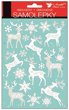 Sticker 57x20 cm, Silver glitter, Deer