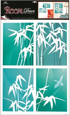 Wall Sticker 4 rectangles, 70x42 cm, Bamboo