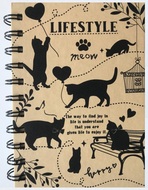 Notebook 10,5 x 15 cm, Spiral, Lined, Cats