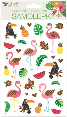 Stickers 3D 14 x 25 cm, Flamingos