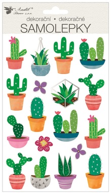 Stickers 3D 14 x 25 cm, Cactuses