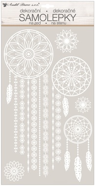 Wall Stickers w/Glitter 24 x 47 cm, White Dreamcatcher