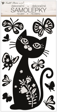 Sticker 24 x 47 cm, Pop up, Cat with Butterflies