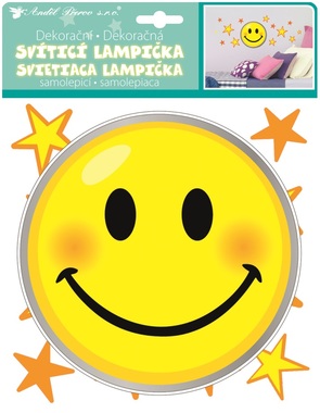 Lamp Sticker LED, 18 cm, Smiley Face