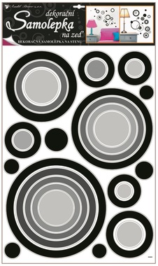 Wall Sticker 60x42 cm, Black Circles