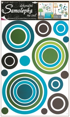 Wall Sticker 60x42 cm, Blue Circles