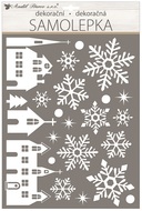 10603 Samolepka na okno zimní město, bílá s glitry 41 x 28 cm-1