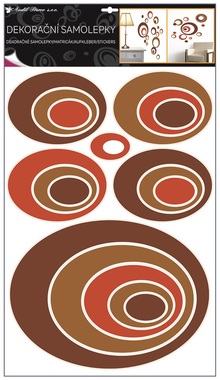 Wall Sticker 60x42 cm, Brown Ellipses