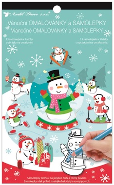 Colouring Book with Stickers 14 x 23 cm, Snowman
