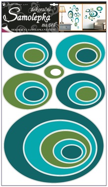 Wall Sticker 60x42 cm, Blue Ellipses