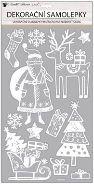 Sticker Santa with Glitter 24 x 47 cm