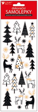 Embossed Foil Sticker Deers 10,5 x 30,5 cm