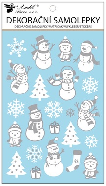 Embossed Stickers Snowmen 14,5 x 25 cm