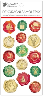 Christmas Seal Stickers with Glitter 10 x 21.5 cm, red