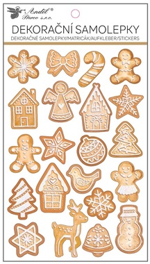 Gingerbread Stickers with Glitter 14.5 x 25 cm, POP UP