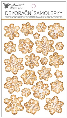 Stickers Gingerbread Flakes with Glitter 14.5 x 25 cm, POP UP