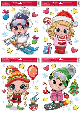 Window foil Winter Fun with Glitter 30 x 42 cm